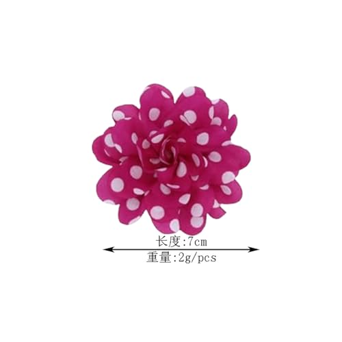 Image of Flower Hair Clip and Brooch Pin Double Color Spot Flower Broochs Lapel Pins Dainty Elegant Camellia Brooch Pin Handmade Petals DIY Clothing Shoes Hats Accessories Wedding Party Dance Banquet Dress Suit Ceremony Jewelry Accessories for Women (Rose Red)