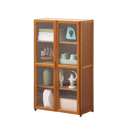 OrganizeHub 隙間ラック 収納棚 すき間収納 キャビネット 扉付き本棚 洋服ダンス ラック キッチン収納 整理棚 高耐荷重 多サイズ 防塵 ミニマル 窓付き 一人暮らし ロータイプ 新生活