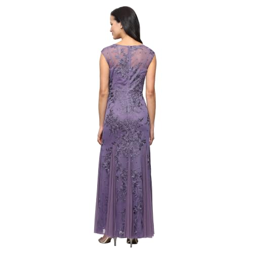 Image of Alex Evenings Women's Long Length Fit and Flare Mother of the Bride Dress with Godet Detail (Petite and Regular Sizes)