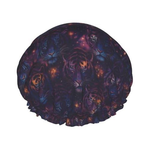 Cuffia da a Galaxy Tiger, riutilizzabile, impermeabile, elastica, a doppio strato, per capelli di tutte le lunghezze