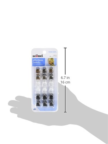 Pinzas mini para cabello grueso Scunci 18 piezas miniatura 2