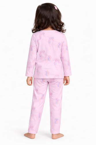 Image of NammaBaby Girl's Soft Cotton Night Suit (Printed T-Shirt & Pant Set /Girls Night Dress /Nightwear) Pack of 1