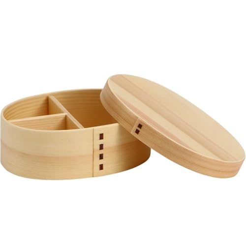 お弁当箱 曲げわっぱ 間仕切り丸型ナチュラル 天然木仕上げ 飯器 電子レンジ・食洗機対応 大人 女性 男性 中学生 わっぱ弁当箱 一段 1段 軽量 軽い 小判 和風 木製 ひつまぶし ちらし寿司 おにぎり 和モダン 遠足 運動会 正月 おせち プレゼント