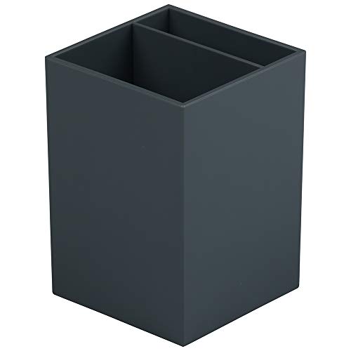 Image of JAM PAPER Plastic Pen Holder - Grey - Desktop Pencil Cup Sold Individually