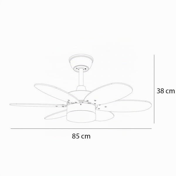 Bilake Kids Ventilador de Techo Infantil con Luz LED y Mando a Distancia, Silencioso, Aspas Reversibles, 85 cm, 3 Tonos de Luz Regulables para Habitación Infantil y Juvenil (Vivos/Blanco Reversible)