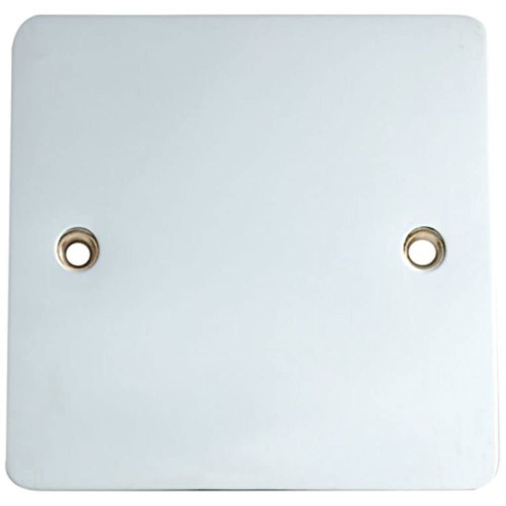 Merriway BH02977 Blank Plate Flat Single Bright Chrome Plated -1 Pcs, 1 pièce