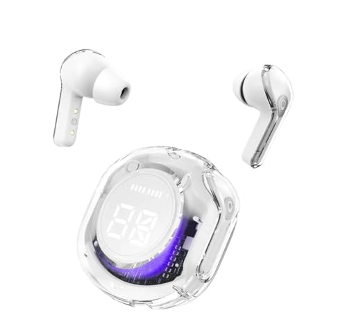 Image of AVASHYAA TECH Ultrapodspro In Earbuds, Gaming Earbuds With RGB LED Gaming Design. 30 Hours Playtime, Bluetooth 5.3 + ENC Clarity, 13Mm HD BASS Drivers, IPX7 Sweat-Proof,Built-In Mic For Android & Ios (White)
