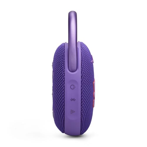 JBL Clip 5 Speaker Bluetooth Portatile, Altoparlante Wireless Compatto, Moschettone Integrato, Waterproof e Resistente alla Polvere IP67, fino a 12 h di Autonomia, App JBL Portable, Viola - 5