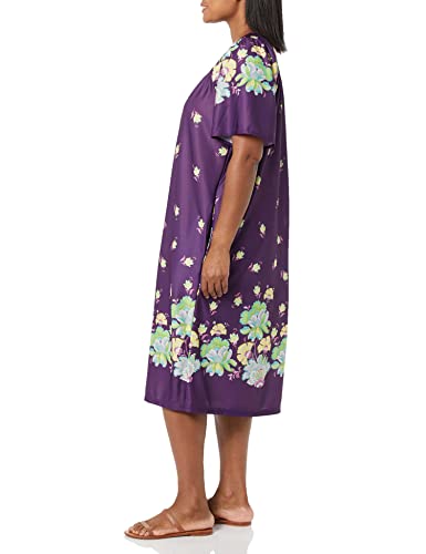 Image of AmeriMark Casual Women's Patio Muumuu House Dress Loose Comfortable Short Sleeve Sun Dress Lounger Gown Sleepwear for Ladies