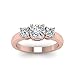 55Carat Anello Classico con 3 Pietre con Taglio a Cuscino Placcato Oro Rosa Creato Zirconia cubica Taglio Cuscino Forma 3 Anelli di Fidanzamento in Pietra impostazione del Dente Taglia 63