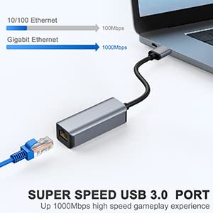 Usb To Ethernet Adapter, Vilcome Usb 3.0 To 100/1000 Gigabit Ethernet Lan Network Adapter, Driver Free Rj45 Internet Adapter Compatible With Macbook Surface Pro Laptop Pc #TOP1