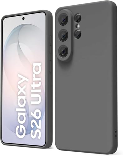 Image of DIZORO Microfiber Candy Case Compatible with Samsung S26 Ultra 5g Smooth Touch Cushion Liquid Soft Silicone Gel Rubber Phone Cases Non-Slip Full Body Protective Shockproof Back Cover (Space Grey)