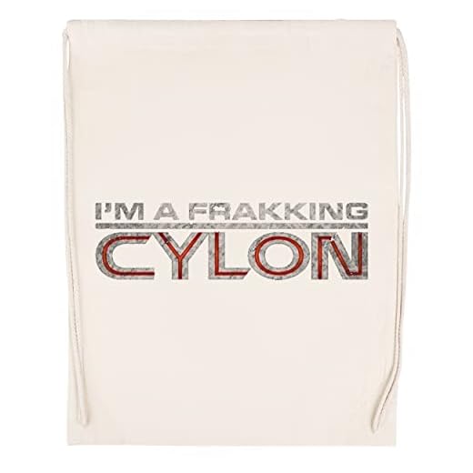 Luxogo Im A Frakking Cylon Bolsa de Gimnasio con Cordón Beige Unisex Drawstring Bag Gym