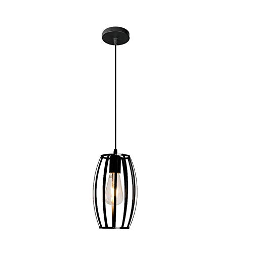 Suspension lumière industrielle E27 cube métal noir pour plafond
