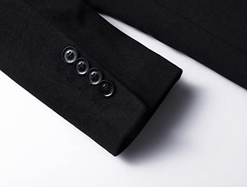 Image of chouyatou Men's Mid-Length Single Breasted Wool Blend Top Coat (Small, Notch-Black)