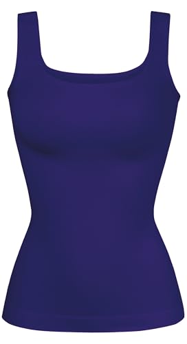 Image of YIOIOIO Womens Shapewear Tank Top Square Neck Tummy Control Compression | No Bust Compression, Anti-Roll Hem, Back Support, Seamless Design, 4-Way Stretch, All-Day Wear Comfort