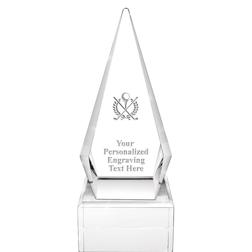 Crown Awards Personalized 9" Engraved Golf Zenith Crystal Award