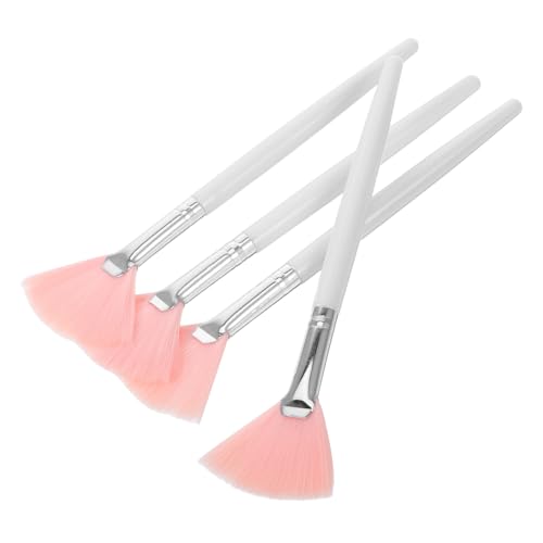 BIUDECO Facial Fan Brushes Set of Makeup Brushes Sturdy Handle for Foundation Highlighter and Contouring Esthetician Grade for Professional Use