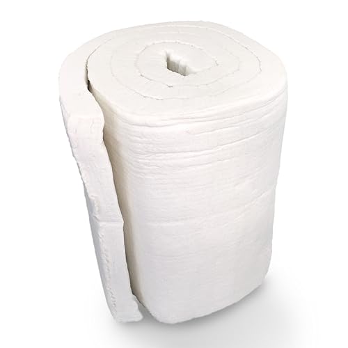 Feuerfest 123 - Tapis en fibres céramiques 165 x 61 x 2,5 cm, isolation haute température, couverture en fibres céramiques pour cheminées et poêles, résistante à la chaleur jusqu'à 1260 °C