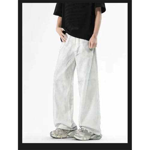 Men's Washed High Street Vintage Pants High Street Printed Jeans Pants Straight Leg Trousers4