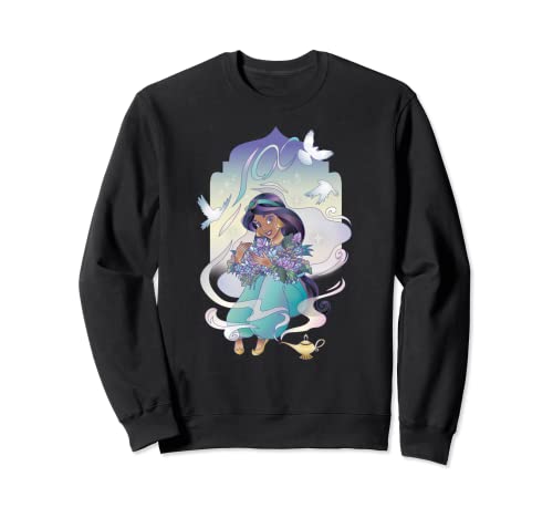 Sweatshirt Jasmine Disney 100 Platinum Princess pull femme vêtement fille Aladdin à col rond