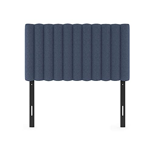 Image of Furinno Roanne Upholstered Tufted Headboard, Denim, Twin | Wooden Headboard, Bed Frame Mount Head Board, Easy Assembly, for Bedroom, Dorm