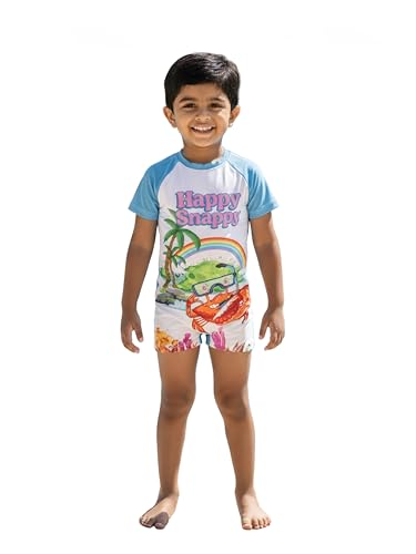 Image of KiddoPanti Boys & Girls Half Sleeve Mid Thigh Length Swim Suit