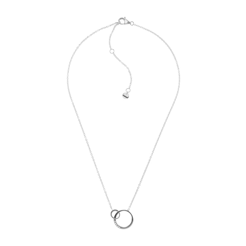 Skagen Women's Stainless Steel Elin Crystals Interlocking Circular Pendant Necklace, Silver