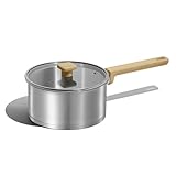 CAROTE 3.5Qt Stainless Steel Sauce Pan Set with Lid, 3-ply Base, Non-Toxic PTFE & PFOA Free Saucepan, Induction Cookware Set, Small Kitchen Pots, Stay-Cool Handles