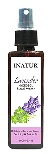 Inatur Lavender Hydrosol Flower Water | Moisturizes, Hydrates & Soothes Skin | Organic | For Face & Body | Steam Distilled | 100 ml