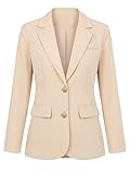 Allegra K Blazers for Women's Business Casual Single Breasted Work Jacket Office Suit X-Small Beige