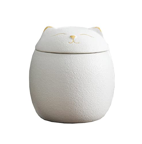 Ceramic Jar Cat Candy Dish Sugar Bowl Storage Jar Canister with Seal Lid