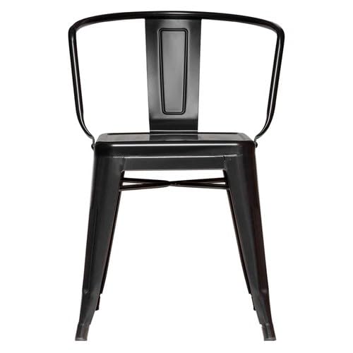 La Mejor Selección de Sillas Tolix - los más vendidos. 50 ALL CHAIRS MÉXICO Silla Industrial Metálica con Reposabrazos, Estilo Tolix, Negro Mate