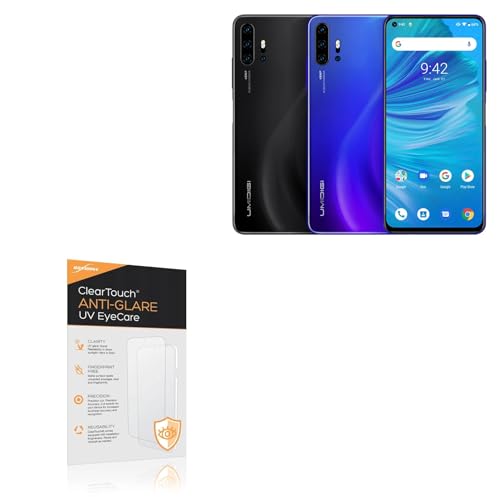 BoxWave Screen Protector Compatible With Umidigi F2 - ClearTouch Anti-Glare Anti-UV EyeCare (2-Pack), Filters out Harmful Blue Light Reduce Fatigue