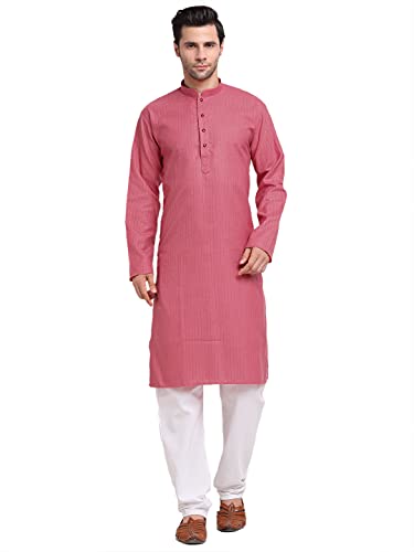 KRAFT INDIA Men Cotton Striped Kurta Pyjama Set