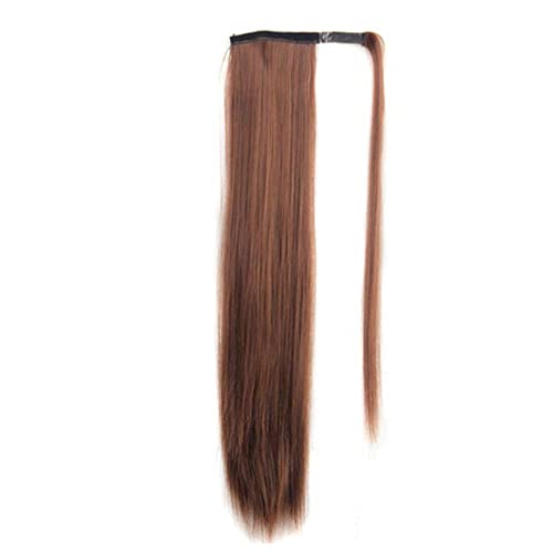 Postiche Queue de Cheval Raides - Extension de Cheveux Synthétiques - Lisse & robuste Avec Fermenture de Bande Enveloppant 120g