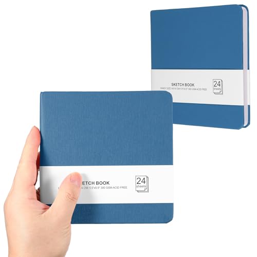 Carnet croquis aquarelle 300GSM portable PATIKIL 14x14cm pour peinture voyage