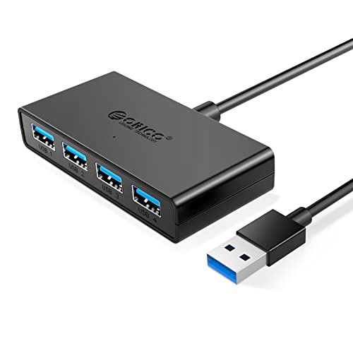ORICO-4-Port-USB-30-hub-USB-hub-30-with-Power-Supply-PortCharging-Not-Supported-5-ft-Data-Cable-for-Desktop-iMac-Surface-Pro-XPS-USB-Flash-Drives-Mobile-HDD-and-More-Black