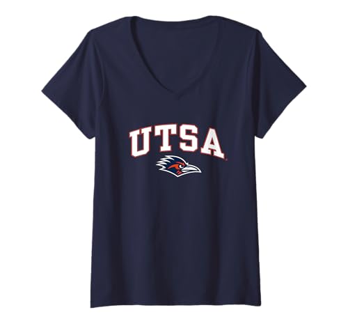 Womens Texas San Antonio Roadrunners Arch Over Navy V-Neck T-Shirt