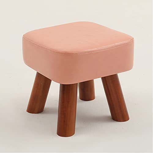 Banc de couleur unie rose et petit tabouret bas repose-pieds