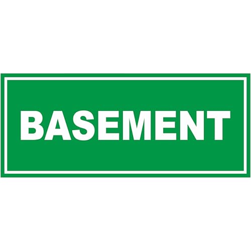 Image of ATTRACTSO - Basement Sign Self Adhesive Laminated Sticker for Home, Office, Shop, Hospital, Hotel, Theatre, Restaurant - 12 inchx5 inch inch (Green)