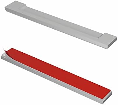 HRX STB Self-Adhesive Edge Fingerpull Door Handle - Screwless, Peel and Stick on Glass, Wood, Metal, Plastic - Sliding Doors Knob for Kitchen Fronts, Drawers & Dressers Panels - 2 Pack - Silver