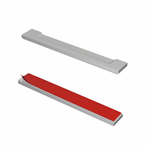 HRX STB Self-Adhesive Edge Fingerpull Door Handle - Screwless, Peel and Stick on Glass, Wood, Metal, Plastic - Sliding Doors Knob for Kitchen Fronts, Drawers & Dressers Panels - 2 Pack - Silver by HRX Glass - Used condition - US$11.29