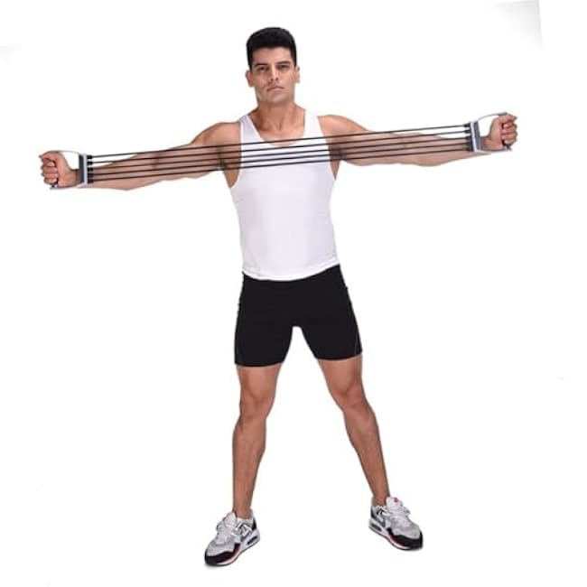 1Pc Chest Developer Fitness Rope Indoor Exercise Equipment for Strengthening Arms Chest Shoulders Durable Elastic Resistance Trainer with Wall Pulley for Home