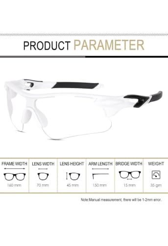 Image of Sports Sunglasses for Men & Women | UV400 Protective Shield Lens | Lightweight Cycling, Running, Driving, Cricket, Fishing & Outdoor Wraparound Sunglasses