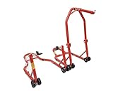 ツールズアイランド(Toolsisland) バイクスタンド メンテナンススタンド フロント＆リア 取扱説明書付 (レッド, リアL型セット) 51603-L