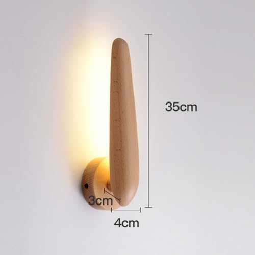 Aplique minimalista nórdico LED iluminación madera interiores pasillos 4