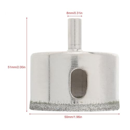 Broca corona diamantada 50 mm para vidrio y cerámica miniatura 2