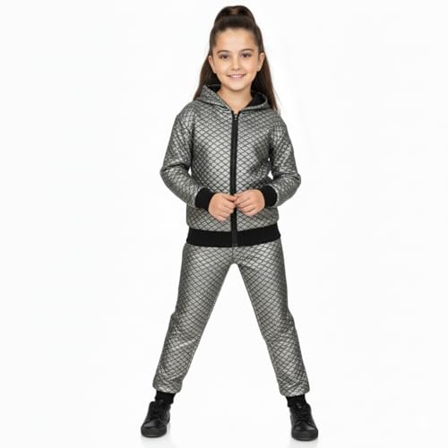 Chándal para niñas con diseño acolchado brillante y capucha térmica