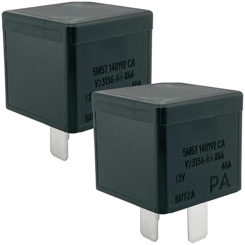 2-Pack V23136-B1-X66 5M5T 14B192 CA Relays – 40A 12VDC 4-Pin SPST Automotive Relays – Compatible with Aston Martin V8 Vantage, Ford Focus & Lincoln MKZ – Fixes Fuel Pump & HVAC Failures